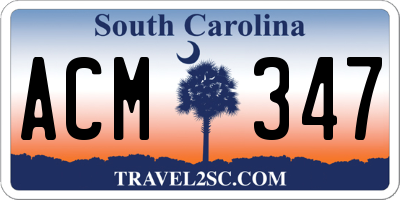 SC license plate ACM347