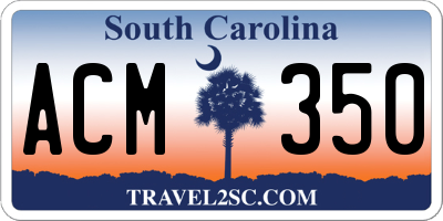 SC license plate ACM350
