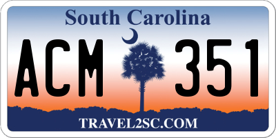 SC license plate ACM351
