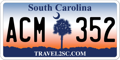 SC license plate ACM352
