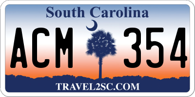 SC license plate ACM354