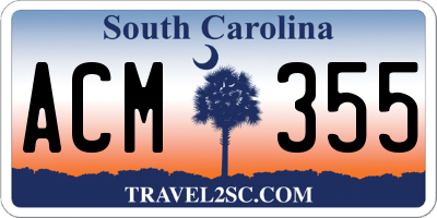 SC license plate ACM355