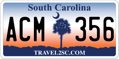 SC license plate ACM356