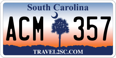 SC license plate ACM357