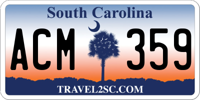 SC license plate ACM359