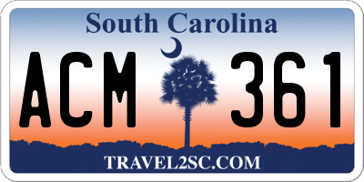 SC license plate ACM361