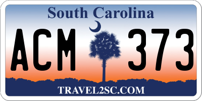 SC license plate ACM373