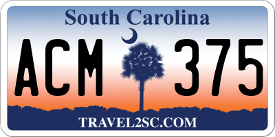 SC license plate ACM375