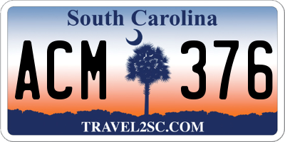 SC license plate ACM376