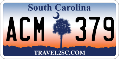 SC license plate ACM379