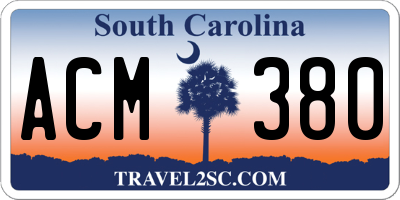 SC license plate ACM380
