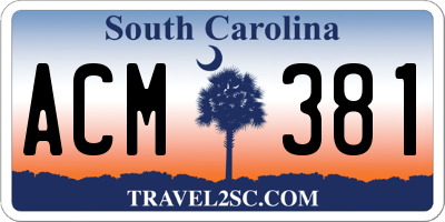 SC license plate ACM381