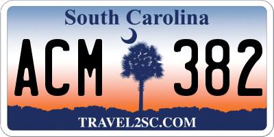 SC license plate ACM382