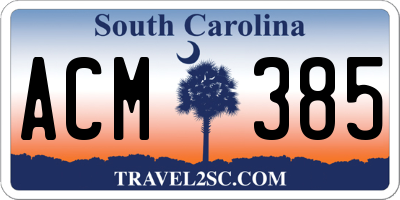 SC license plate ACM385