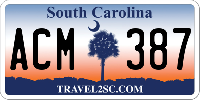 SC license plate ACM387