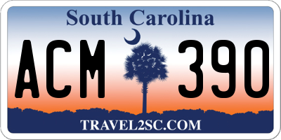 SC license plate ACM390