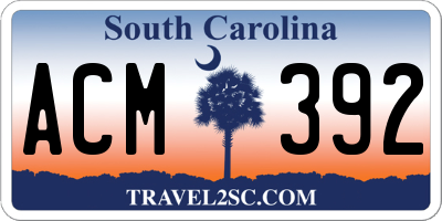 SC license plate ACM392
