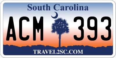 SC license plate ACM393