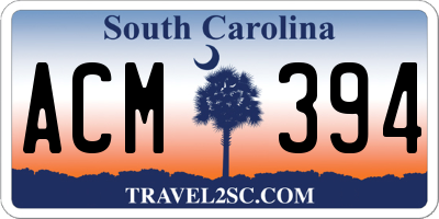 SC license plate ACM394