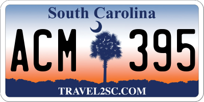 SC license plate ACM395