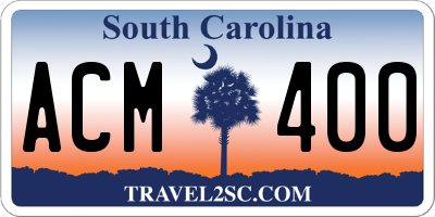 SC license plate ACM400