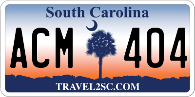 SC license plate ACM404
