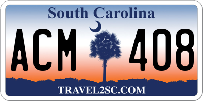 SC license plate ACM408