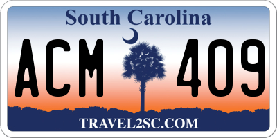SC license plate ACM409