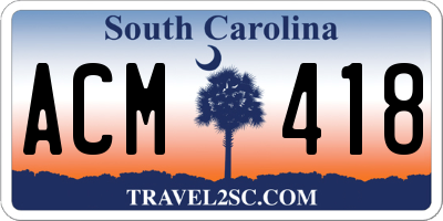 SC license plate ACM418