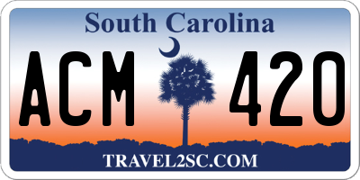 SC license plate ACM420