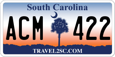 SC license plate ACM422