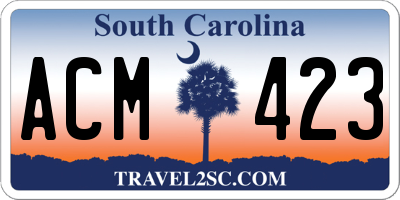 SC license plate ACM423