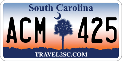 SC license plate ACM425