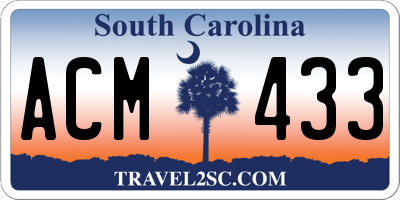 SC license plate ACM433