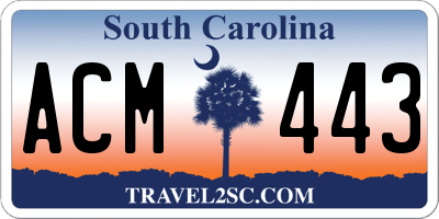 SC license plate ACM443