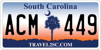 SC license plate ACM449
