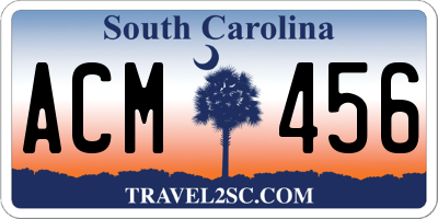SC license plate ACM456