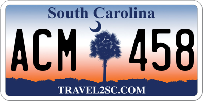 SC license plate ACM458