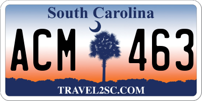 SC license plate ACM463