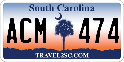 SC license plate ACM474