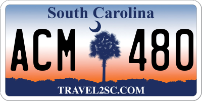 SC license plate ACM480