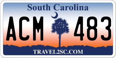 SC license plate ACM483