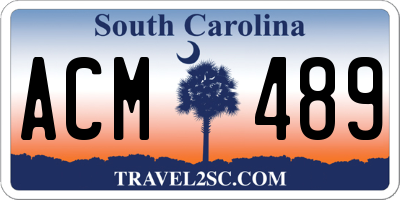 SC license plate ACM489