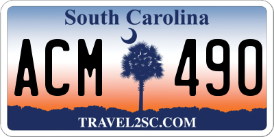 SC license plate ACM490