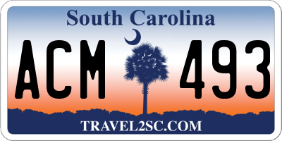 SC license plate ACM493