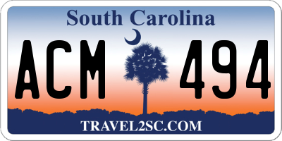 SC license plate ACM494