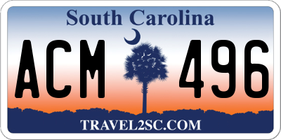 SC license plate ACM496
