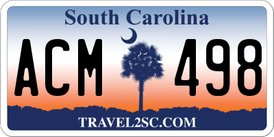SC license plate ACM498