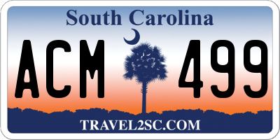 SC license plate ACM499