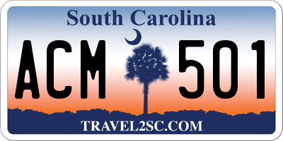 SC license plate ACM501